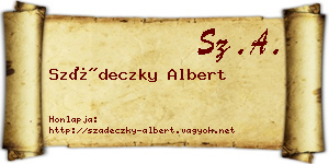 Szádeczky Albert névjegykártya
